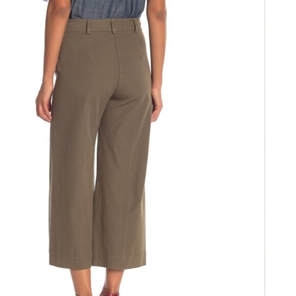 Trina Turk Wide Leg Cropped olive Colored … - Picture 3 of 12